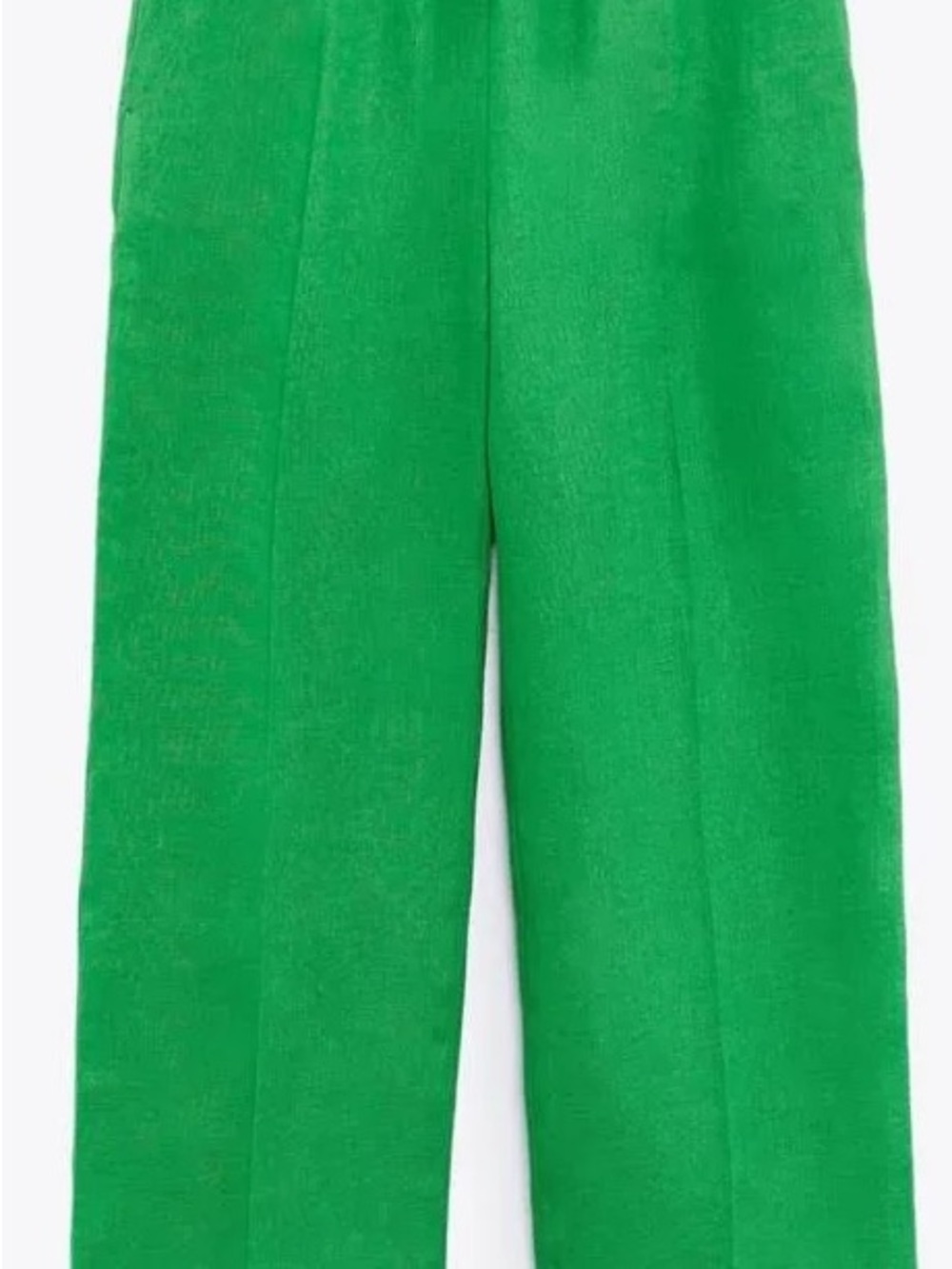 Zara Emerald Green Straight-Leg Trousers